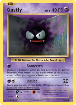 Carta Gastly dell'espansione Evoluzioni, numero 47/108