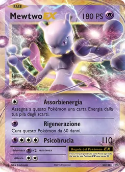 Carta Mewtwo EX dell'espansione Evoluzioni, numero 52/108