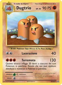 Carta Dugtrio dell'espansione Evoluzioni, numero 56/108
