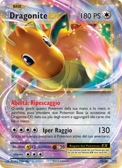 Carta Dragonite EX dell'espansione Evoluzioni, numero 72/108