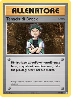 Carta Tenacia di Brock dell'espansione Evoluzioni, numero 74/108