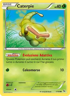 Carta Caterpie dell'espansione Fuoco Infernale, numero 1/106