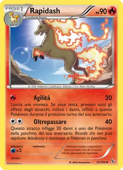 Carta Rapidash dell'espansione Fuoco Infernale, numero 15/106