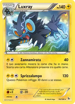 Carta Luxray dell'espansione Fuoco Infernale, numero 34/106