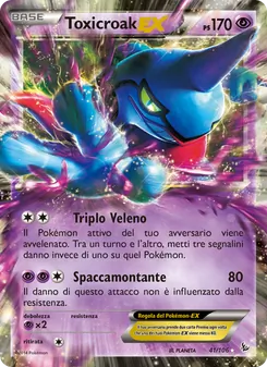 Carta Toxicroak EX dell'espansione Fuoco Infernale, numero 41/106