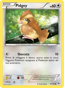 Carta Pidgey dell'espansione Fuoco Infernale, numero 75/106