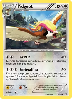 Carta Pidgeot dell'espansione Fuoco Infernale, numero 77/106