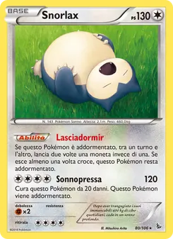 Carta Snorlax dell'espansione Fuoco Infernale, numero 80/106