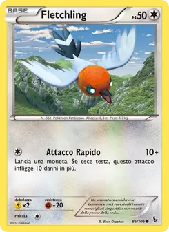 Carta Fletchling dell'espansione Fuoco Infernale, numero 86/106