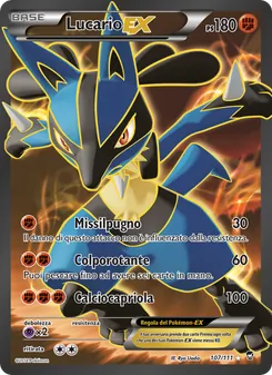 Carta Lucario EX dell'espansione Colpi Furiosi, numero 107/111