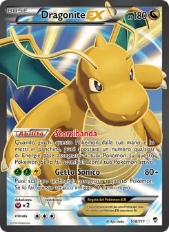 Carta Dragonite EX dell'espansione Colpi Furiosi, numero 108/111