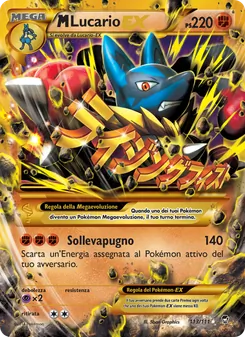 Carta M Lucario EX dell'espansione Colpi Furiosi, numero 113/111