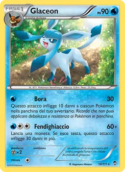 Carta Glaceon dell'espansione Colpi Furiosi, numero 19/111