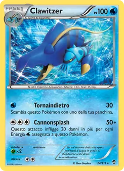 Carta Clawitzer dell'espansione Colpi Furiosi, numero 24/111