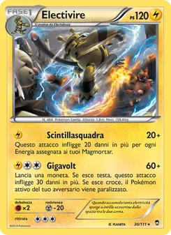 Carta Electivire dell'espansione Colpi Furiosi, numero 30/111