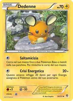 Carta Dedenne dell'espansione Colpi Furiosi, numero 34/111