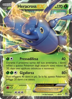 Carta Heracross EX dell'espansione Colpi Furiosi, numero 4/111