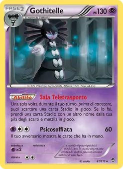 Carta Gothitelle dell'espansione Colpi Furiosi, numero 41/111