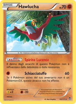 Carta Hawlucha dell'espansione Colpi Furiosi, numero 63/111