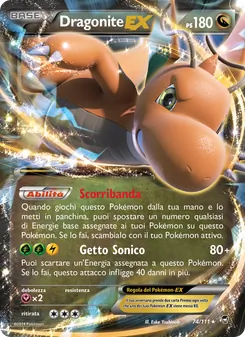Carta Dragonite EX dell'espansione Colpi Furiosi, numero 74/111