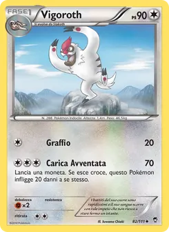 Carta Vigoroth dell'espansione Colpi Furiosi, numero 82/111