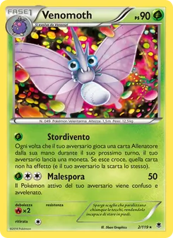 Carta Venomoth dell'espansione Forze Spettrali, numero 2/119