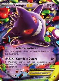 Carta Gengar EX dell'espansione Forze Spettrali, numero 34/119