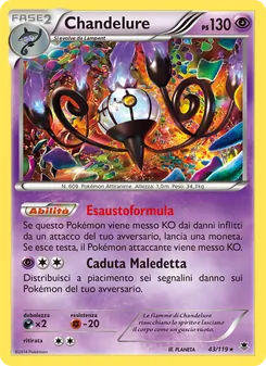 Carta Chandelure dell'espansione Forze Spettrali, numero 43/119