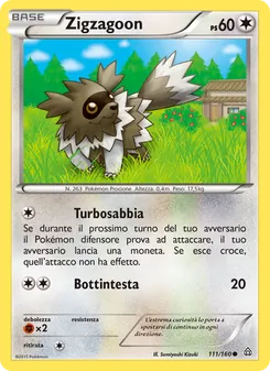 Carta Zigzagoon dell'espansione Scontro Primordiale, numero 111/160