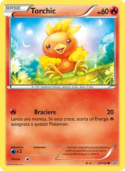 Carta Torchic dell'espansione Scontro Primordiale, numero 25/160
