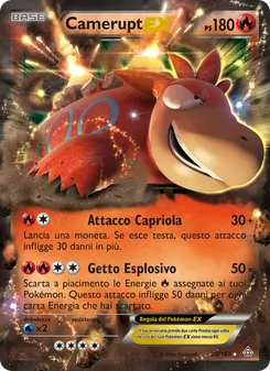 Carta Camerupt EX dell'espansione Scontro Primordiale, numero 29/160