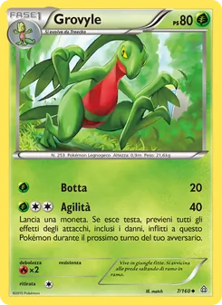 Carta Grovyle dell'espansione Scontro Primordiale, numero 7/160
