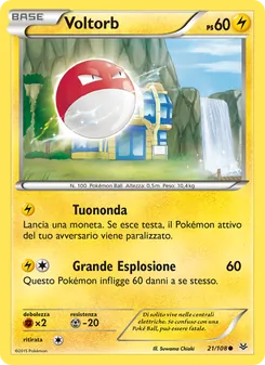 Carta Voltorb dell'espansione Furie Volanti, numero 21/108