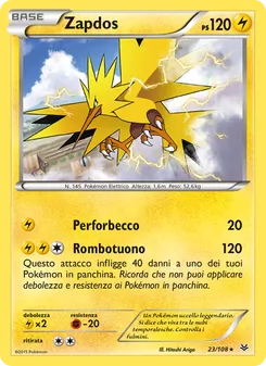Carta Zapdos dell'espansione Furie Volanti, numero 23/108
