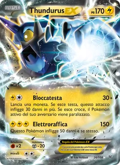 Carta Thundurus EX dell'espansione Furie Volanti, numero 26/108