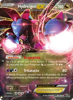 Carta Hydreigon EX dell'espansione Furie Volanti, numero 62/108