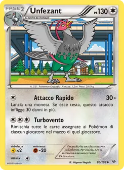 Carta Unfezant dell'espansione Furie Volanti, numero 80/108