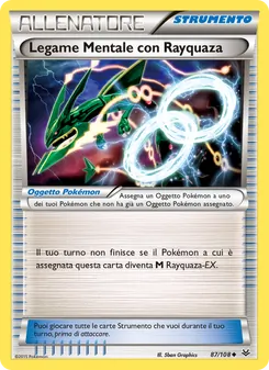 Carta Legame Mentale con Rayquaza dell'espansione Furie Volanti, numero 87/108