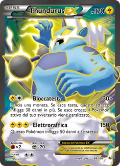 Carta Thundurus EX dell'espansione Furie Volanti, numero 98/108