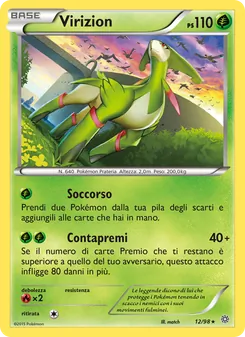 Carta Virizion dell'espansione Antiche Origini, numero 12/98