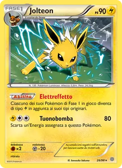 Carta Jolteon dell'espansione Antiche Origini, numero 26/98