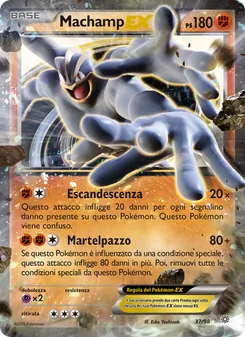 Carta Machamp EX dell'espansione Antiche Origini, numero 37/98