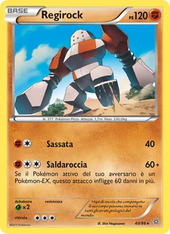 Carta Regirock dell'espansione Antiche Origini, numero 40/98