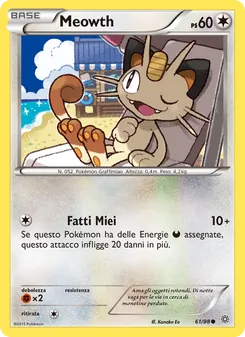 Carta Meowth dell'espansione Antiche Origini, numero 61/98