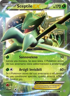 Carta Sceptile EX dell'espansione Antiche Origini, numero 7/98