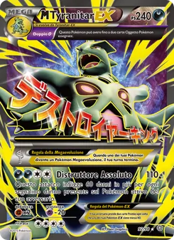 Carta M Tyranitar EX dell'espansione Antiche Origini, numero 92/98