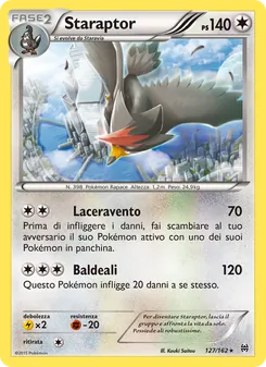 Carta Staraptor dell'espansione Turbo Blitz, numero 127/162