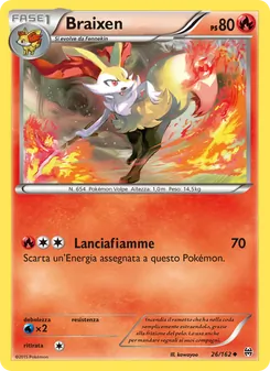 Carta Braixen dell'espansione Turbo Blitz, numero 26/162