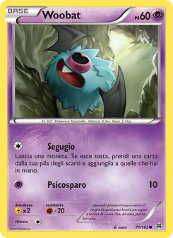 Carta Woobat dell'espansione Turbo Blitz, numero 71/162