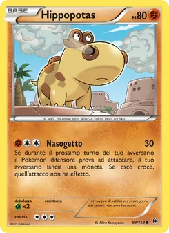 Carta Hippopotas dell'espansione Turbo Blitz, numero 83/162